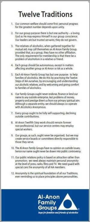 UK111 Al-Anon Twelve Traditions Roller Banner. (ORDER LITERATURE SEPARATELY)