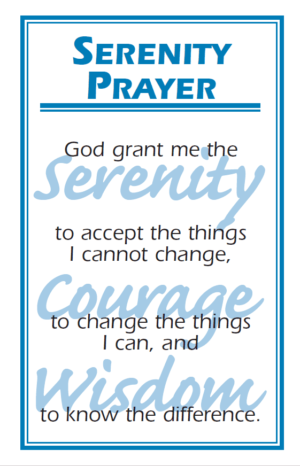 UK90 Serenity Prayer Card*